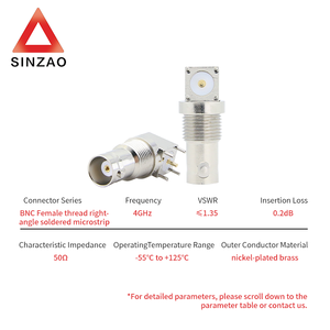 Wayiii đầu nối đồng trụ<span class=keywords><strong>c</strong></span> RF microstrip hàn gó<span class=keywords><strong>c</strong></span> phải đầu nối vi sóng RF đầu nối DC-4GHz sợi chỉ BNC cho nữ - Product Image 5