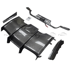 PSM Style Carbon Fiber Rear Bumper Lip with Shark Fin Spoiler Protector <b>Splitters</b> New Condition for BMW F80 M3 F82 F83 M4 - Product Image 3