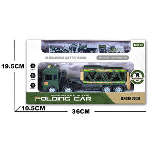 Camión de Juguete Plegable Estilo Militar y Policía Verde, Coches de Fricción de Plástico para Niños <span class=keywords><strong>con</strong></span> Mini Coche en el Interior - Product Image 5