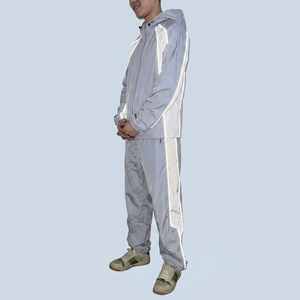 Prince Custom Oversize Sportwear Streetwear Casual Sweatsuit 3m Reflective <b>Jacket</b> and Jogger Set Windbreaker Nylon Tracksuit Men - Product Image 1