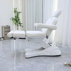 Fauteuil de tatouage et d'esthétique électrique blanc chauffant, lit de beauté facial, table de massage électrique pour thérapie physique médicale - Product Image 4