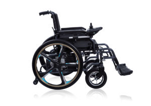 Fauteuil roulant électrique pliable avec roues en alliage de magnésium-aluminium de 24 pouces, adapté aux personnes <span class=keywords><strong>âgée</strong></span>s et aux personnes handicapées - Product Image 2