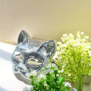 Masque de chat disco, costume mignon, masque de fête réfléchissant, masque miroir à paillettes, boule disco, Halloween, <span class=keywords><strong>carnaval</strong></span> - Product Image 5