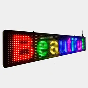 Full Color Advertising Finished Indoor Outdoor Door Head Scrolling Word Signboard Subtitle Programmable Mini Led Display Screen