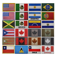 Écussons brodés en tissu, drapeaux nationaux d'Amérique du Nord, du Mexique, du Portugal, d'Argentine, de la Jamaïque, badges de moral avec fixation auto-agrippante