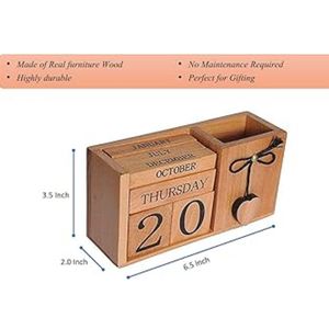 प्रीमियम गुणवत्ता लकड़ी स्थायी कैलेंडर दैनिक कैलेंडर घर और कार्यालय डेस्क सहायक उपकरण - Product Image 4