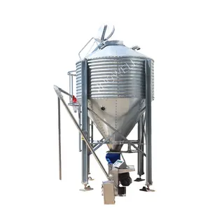 Silos per mangimi di piccole dimensioni contenitori per alimenti per polli con fondo a tramoggia zincata silos per allevamento di polli in vendita