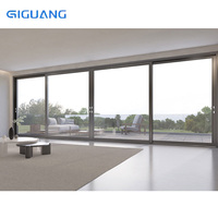QGUANG NFRC Heavy Duty Grand Double Verre Trempé Porte Coulissante Silencieuse et Fenêtres Balcon Extérieur Patio Verre Aluminium Porte