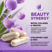 Complément alimentaire naturel pour la beauté, capsules de magnésium et complexe de vitamine B pour la gestion de l'énergie, 25000 mcg pour les cheveux, la peau et les ongles, marque privée
