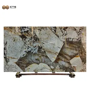 Luxury Natural Stone Background Wall Villa Big House Interior Decor Brown Pandora Slab Marble