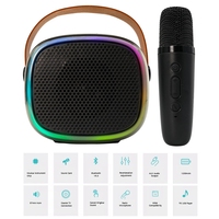 Nouveau haut-parleur 5.0 avec éclairage LED RGB, entrée AUX, double microphone KTV, commande vocale pour utilisation KTV à domicile pour enfants