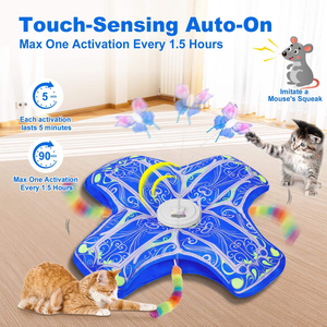 Jouet interactif automatique pour chat activé par le toucher, rechargeable, anti-stress, pour l'exercice des chats d'intérieur, divertissement intelligent pour animaux de compagnie, fournitures pour chats - Product Image 3