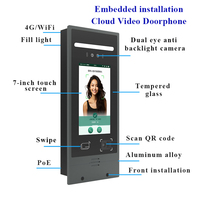 Téléphone de porte vidéo avec vision nocturne, application, lecteur de code QR, lecteur de carte RFID, clavier de contrôle d'accès biométrique, écran tactile HD de 7 pouces