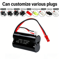 Paket Baterai Lithium 2S 15C 7.4V 2Ah 2000mAh 18650 untuk Mobil RC, Kendaraan Stunt yang Dikendalikan Jarak Jauh, Truk RC, dan Excavator