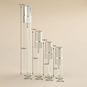 Flacon de parfum miniature vide avec vaporisateur en or ou en argent, 5 ml, 10 ml, petit <span class=keywords><strong>atomiseur</strong></span>, flacon pulvérisateur en verre transparent - Product Image 4