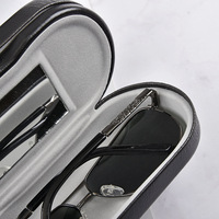 Meilleure vente peut contenir deux paires de lunettes boîte à lunettes en cuir métallique rangement multifonctionnel Double couche étuis à lunettes paquet