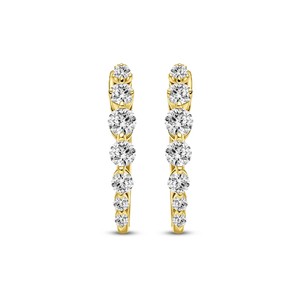 Boucles d'oreilles créoles en diamant de laboratoire taille ronde pour femme, couleur VVS VS EF, en argent sterling 925, or 10KT 14KT 18KT, bague de fiançailles - Product Image 5