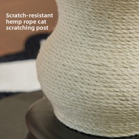 Arbre à chat compact pour petits espaces, structure d'escalade et griffoir avec plateau en sisal, corde de chanvre et design en forme de gourde