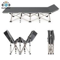 Lit pliant d'extérieur de haute qualité en aluminium, portable, pour le camping, le pique-nique, pour adultes, lit simple surélevé pour la sieste