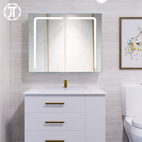 Mur Monté en aluminium d'espace combinaison toilette lentille arche Illuminé LED Salle De Bain Miroir Armoire