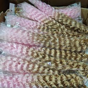 20 pouces <span class=keywords><strong>Afro</strong></span> Kinky Curly Crochet Cheveux Brésiliens Tresse de cheveux en vrac pour extension de cheveux synthétiques - Product Image 3