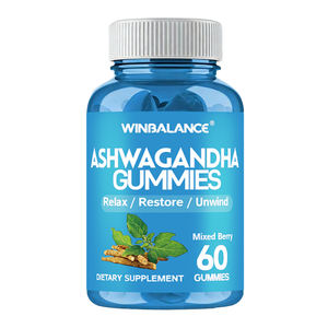 OEM Suiker Vrije <span class=keywords><strong>Ashwagandha</strong></span> Gummies Vegan Hoogwaardig Wortel Extract Vitamine D2 Stressverlichtende Supplement - Product Image 1