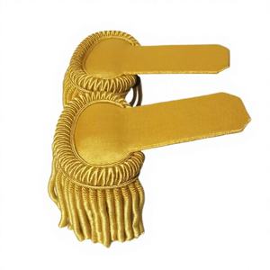 Epaulettes de Hombro de Cuero PVC de Poliéster con Borlas Bordadas y Lentejuelas Magnéticas de Calidad Premium en Color Dorado - Product Image 3