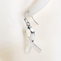 Boucles d'oreilles pendantes tendance en alliage de zinc pour femme, motif ruban rose, sensibilisation au cancer du sein, bijoux fantaisie pour mariage et fête