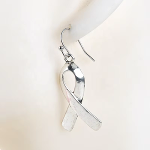 Pendientes de Moda para Mujer, Regalos para Bodas y Fiestas, Pendientes de Aleación de Zinc con Lazo Rosa, Conciencia sobre el Cáncer de Mama - Product Image 2