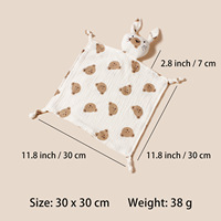 Nouvelles Motifs Cœur Ours Étoile Couverture Réconfortante Adorable pour Nouveau-né, Jouet de Sécurité Apaisant pour le Sommeil avec Peluche Chat Mignon