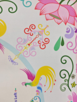 Tapis de jeu de mahjong américain imprimé Phoenix Lotus, style moderne et luxueux, coloré, avec référence des règles de jeu, tapis antidérapant