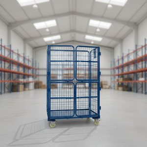 Heavy-Duty Customizable Capacity Zinc Galvanized Steel <strong>Trolley</strong> Durable Corrosion-Resistant Foldable Stackable <strong>Roll</strong> Container - Product Image 1
