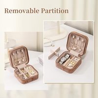 Reise-Schmucketui aus Plüsch-Samt, Kleine Schmuck-Reiseorganizer-Box zur Aufbewahrung von Ringen, Halsketten, Armbändern und Ohrringen