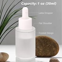 Flache Schulterzylinder-Glasflasche mit Tropfer Klares Mattglas 20ml Bleifreie Kosmetikverpackung Augentropfen Weiß Rund
