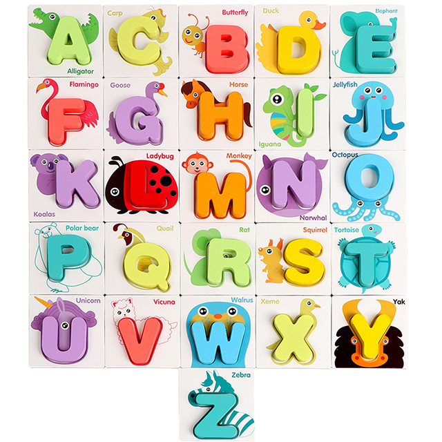 2021 Детские деревянные игрушки, другие Обучающие игрушки, детский Дошкольный обучающий вспомогательный пазл Монтессори с буквами