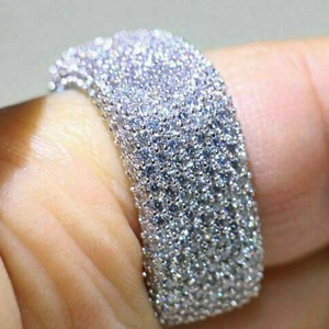 Anello geometrico in stile Pave per donna, anello con pietre scintillanti, accessorio elegante per gioielli da indossare tutti i giorni - Product Image 3