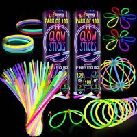 Bâtons lumineux jetables en gros, 100 bracelets de fête, bâtons lumineux chimiques pour concerts et événements, logo personnalisé disponible