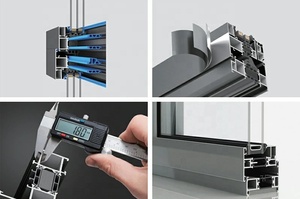 Fenêtre en aluminium à <span class=keywords><strong>vitrage</strong></span> simple, insonorisée, avec unités de verre isolantes noires personnalisées, pour nouvelle construction, assortiment - Product Image 2