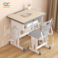 Ensemble complet de mobilier scolaire pour production à grande échelle : bureau et chaise en plastique robuste pour étudiants, style moderne et peu encombrant