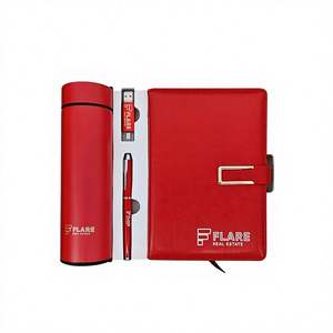 Premium Business Style Custom Printed Paper Keychain Corporate Promotional <b>Gift</b> <b>Set</b> for Teachers-Red - Product Image 1