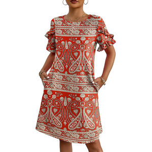 Mini Vestido corto de estilo dulce de Boutique para mujer, mangas con volantes, ropa de calle elegante para compras de verano, <span class=keywords><strong>iglesia</strong></span>, respetuoso con el medio ambiente - Product Image 4