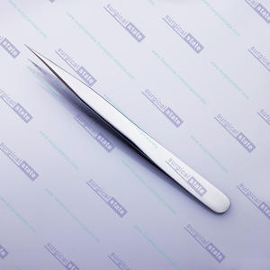 Pince à épiler pour extensions de cils en acier inoxydable, pointe droite, durable, avec logo et emballage personnalisés - Product Image 4