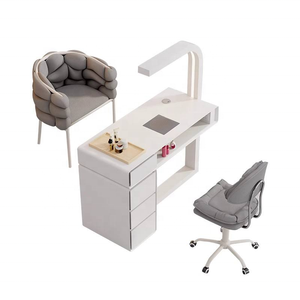 Juego de Mesa y Silla de Manicura de Mármol Multifuncional de Lujo Económico, Estilo Crema, Precio Especial para Una o Dos Personas, Estilo Chino - Product Image 1