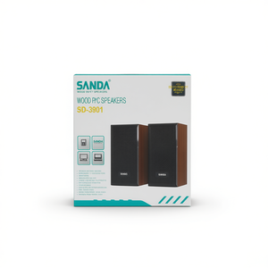 Altavoces para PC Sanda SD-3901 de Madera, 22x15.5x8cm, Sonido 3D, Ecológicos, con Cable para Computadora - Product Image 2