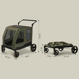 Cochecito plegable para perros con frenos de 4 ruedas, carga máxima de 60kg, cochecito grande para mascotas, cochecitos para perros grandes y medianos - Product Image 2