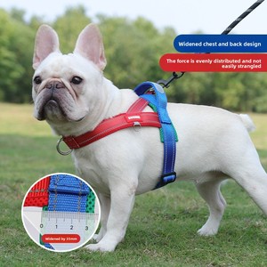 High Quality Reflective Adjustable Polyester T-shaped Anti-escape New Pet Chest <b>Harness</b> for <b>Dogs</b> French Bulldog - Product Image 2