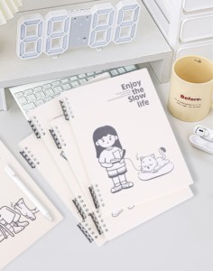 工場卸売かわいい漫画A5ルーズリーフノート印刷スタイル学生日記<span class=keywords><strong>PP</strong></span>カバーB5サイズ - Product Image 4