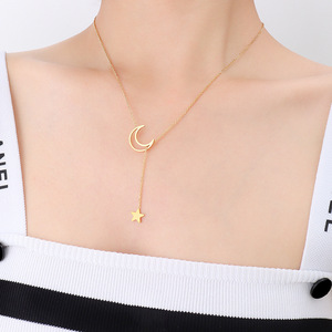 Y2K Star Moon collana in acciaio inox con placcatura in oro 18K per le donne regalo perfetto per il migliore amico - Product Image 4