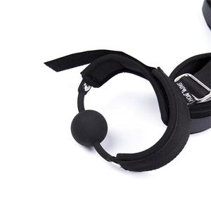 БДСМ секс бондаж удерживающий комплект кляп для рта ручной ограничитель манжеты на запястье манжеты на лодыжку интимные изделия раб бондаж веревка секс-игрушки - Product Image 2