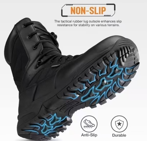 Bottes <span class=keywords><strong>de</strong></span> travail imperméables pour hommes à embout composite, fermeture éclair latérale, antidérapantes, anti-perforation, légères, en cuir, chaussures <span class=keywords><strong>de</strong></span> sécurité 8 pouces, <span class=keywords><strong>semelle</strong></span> en caoutchouc - Product Image 3